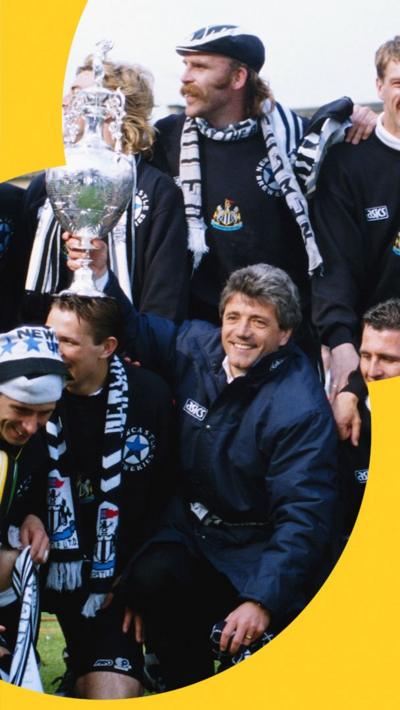 Kevin Keegan lifting the Division One trophy in 1993
