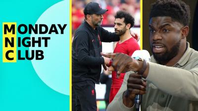 Jurgen Klopp, Mohamed Salah and Micah Richards