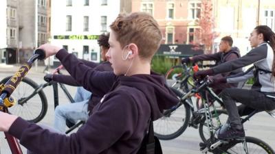 Youths on bikes