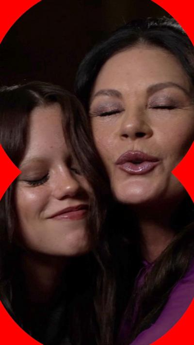 Catherine Zeta-Jones hugs Jenna Ortega