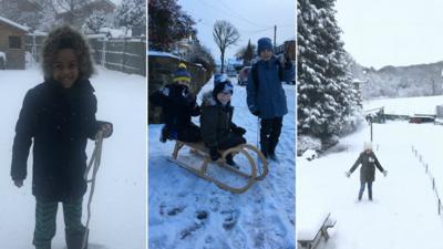 Kids enjoying the snow
