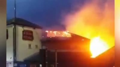 Restaurant on fire