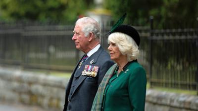 Prince Charles led the country in a two-minute silence from Balmoral war memorial.