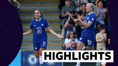 Pernille Harder celebrates a goal for Chelsea against Everton