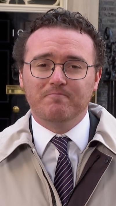 Close-up of Jack Fenwick outside Downing Street