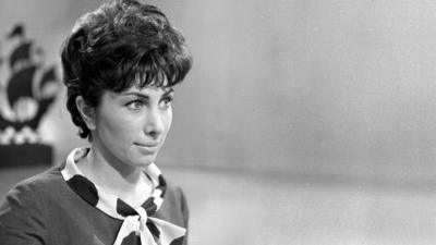 Valerie Singleton in the Blue Peter studio.