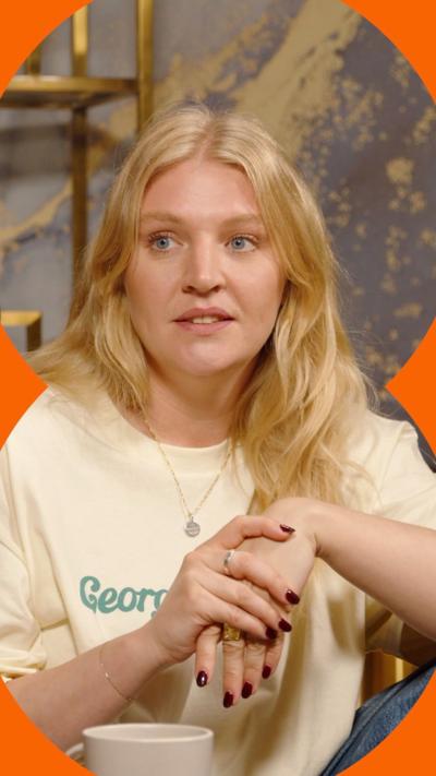 Musician Self Esteem, she looks relaxed and has her hair down