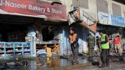 Scene of bomb blast in Quetta