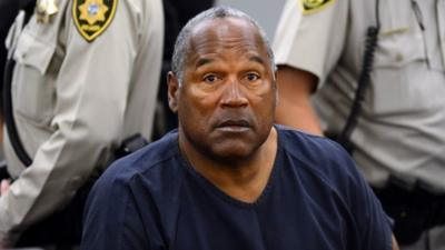 File photo - OJ Simpson sits during a break on the second day of an evidentiary hearing in Clark County District Court in Las Vegas