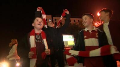 Boro fans celebrate shock cup win