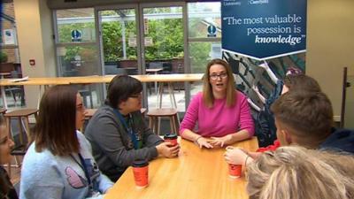 Kirsty Williams AM with students