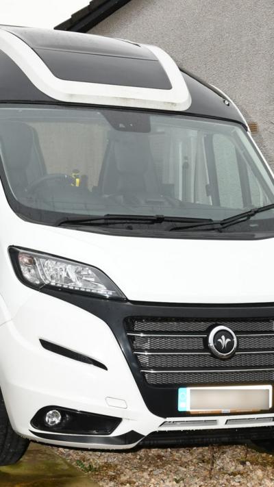 Close up of the front of the motorhome purchased by Peter Murrell