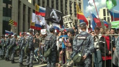 Protesters in Moscow