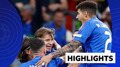 Italy players celebrating