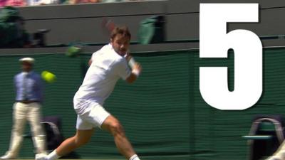 Stan Wawrinka prepares to fire a backhand during his Wimbledon third round match against Fernando Verdasco.