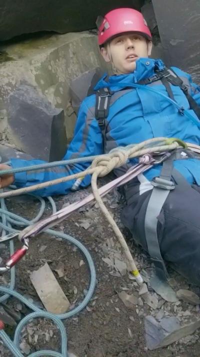 Climber being rescued