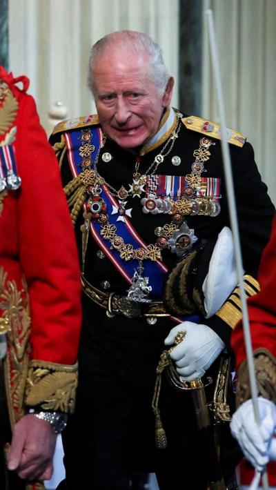 Charles walking into Parliament