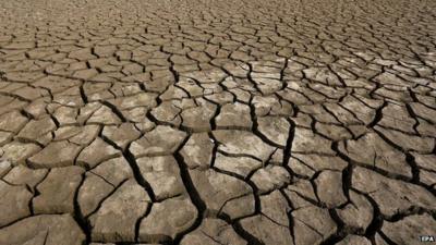 Dried out sea bed of the Soyang River in Chuncheon, South Korea