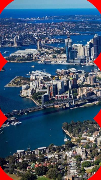 An aerial view of an Australian city 