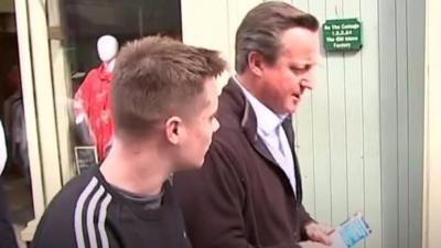 Teenager Max Parry and former prime minister David Cameron