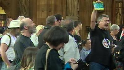 Central Lobby protest