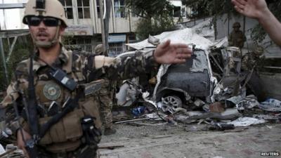 Afghan security forces at site of blast