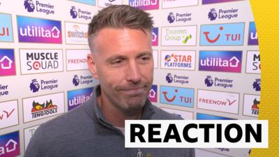 Rob Edwards reacts to Luton's draw against Liverpool in the Premier League