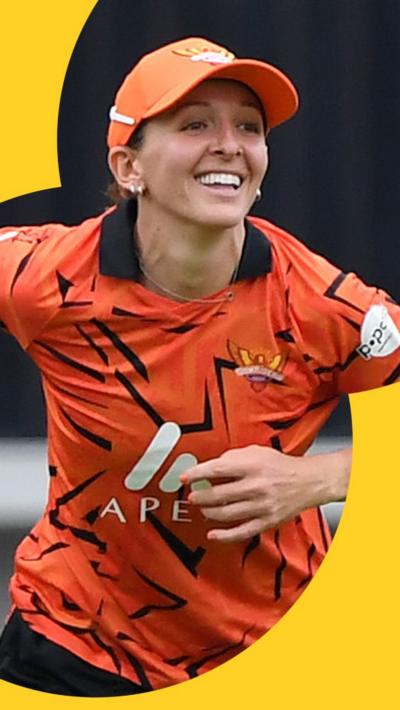 Kate Cross after taking a catch 
