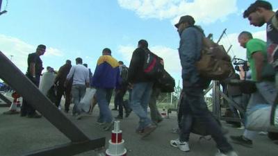 Asylum seekers who have recently arrived in Europe