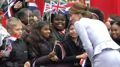 The Duchess of Cambridge meets well-wishers