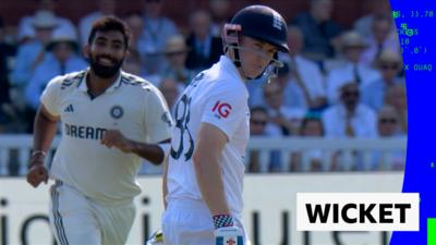 Jasprit Bumrah and Harry Brook