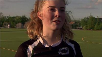 Skye is the captain of a women's hockey team at the age of just 14.