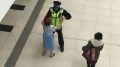 PCSO Steve Hopley dancing in Wolverhampton shopping centre