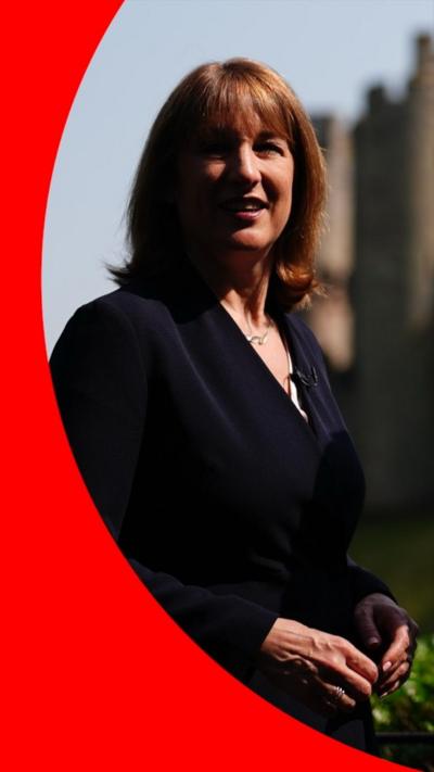 Rachel Reeves appearing outside, pictured from the waist up. Her face is partially in shadow. 