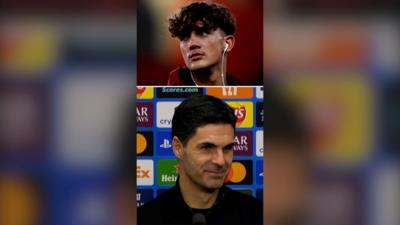 Splitscreen of Max Dowman and Mikel Arteta