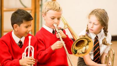 Kids playing instruments