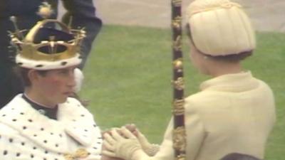 Prince Charles with his mother