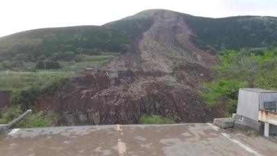 Bridge collapse in Minamiaso, Japan