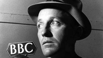 Bing Crosby with a BBC microphone