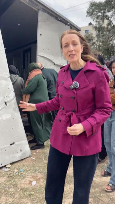 Yolande Knell outside West bank salon