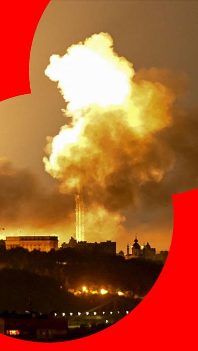 An explosion on Kyiv's skyline