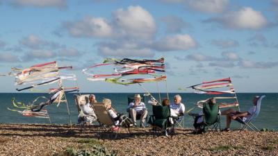 A picnic on the beach in Sussex, photographed by Quintin Lake