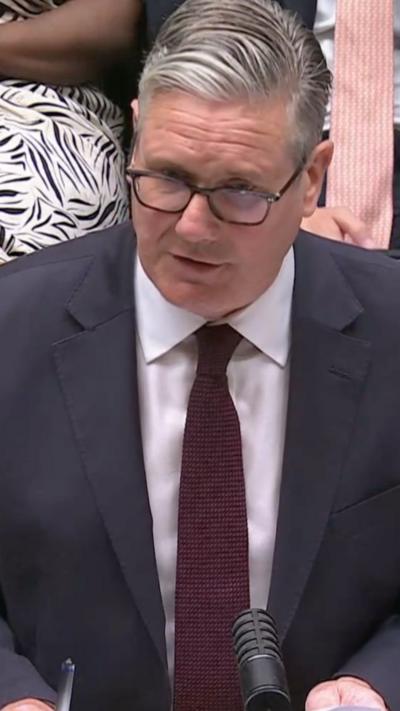 Starmer speaking during PMQs
