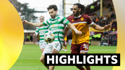 Celtic's Nicolas Kuhn and Motherwell's Dom Thompson in action