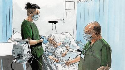 Medics at Dragon's Heart hospital depicted by Dan Peterson