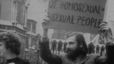 Gay rally in the 1960s