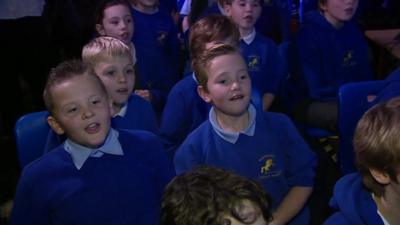 Pupils at Tim Peake's former primary school