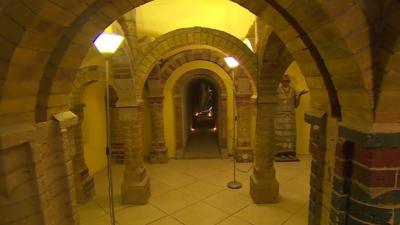 Underground sandstone cave