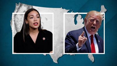 Alexandria Ocasio-Cortez and President Donald Trump