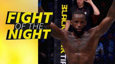 Fabian Edwards celebrates his win over Gegard Mousasi